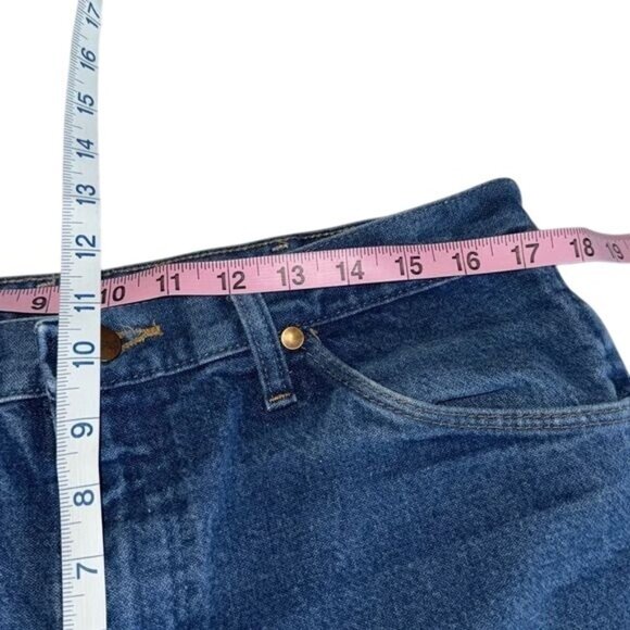 Wrangler 36x32 Mens Blue Denim Jeans 100% Cotton Straight Fit - Picture 10 of 10